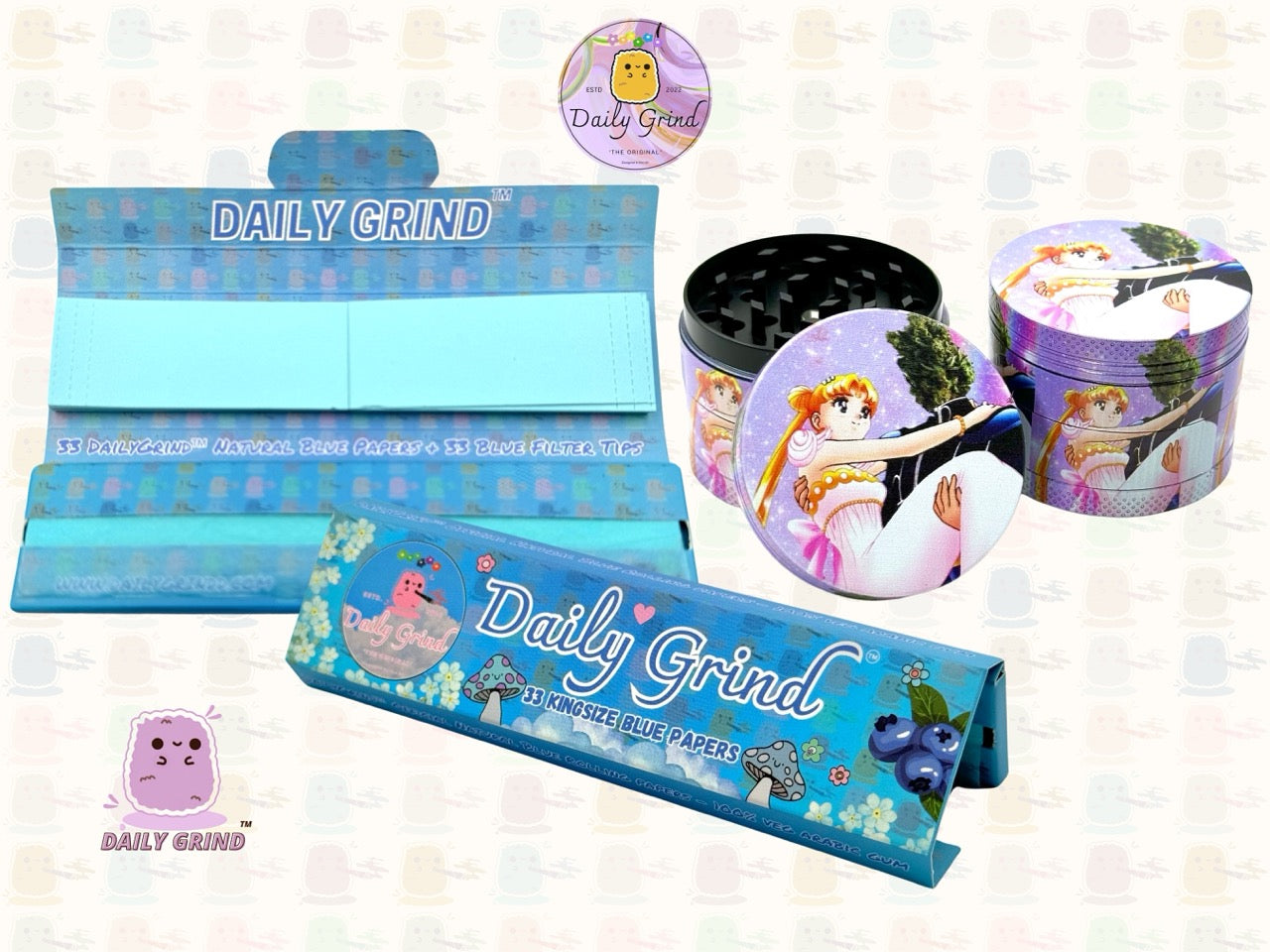 Anime drôle parodie dessin animé filles mignonnes - 50mm 4 pièces haute qualité personnalisé broyeur d'herbes en métal cadeau 