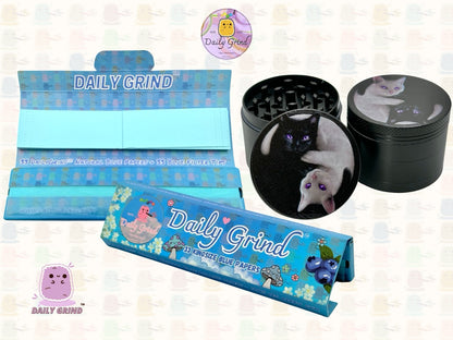 Kitty Yin Yang Cute Cat - 50mm 4-Piece High Quality Custom Metal Tobacco Herb Grinder Gift Idea