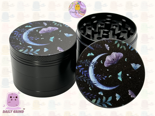 Papillons et mites Night Sky Moon - 50mm 4 pièces de haute qualité personnalisé broyeur d’herbes en métal cadeau 
