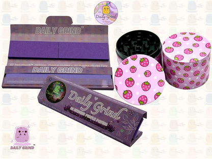 Kawaii Strawberries Cute Juicy Fruit - 50mm 4-Piece High Quality Custom Metal Tobacco Herb Grinder Gift Idea