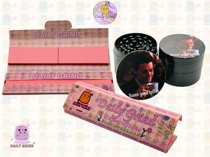 Damn Good Coffee 90's American Cult Classic - 50mm 4-Piece Premium Custom Metal Tobacco Herb Grinder Cute Gift Idea