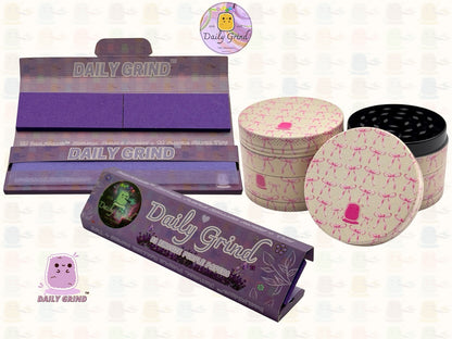 Cute Pink Bows - 50mm Premium 4-Piece Custom Metal Tobacco Herb Grinder Cute Gift