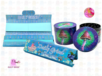 Mushroom Cute Art Verde y Púrpura 50mm 4 Piezas Regalo de Molinillo de Hierbas de Metal Personalizado de Alta Calidad 
