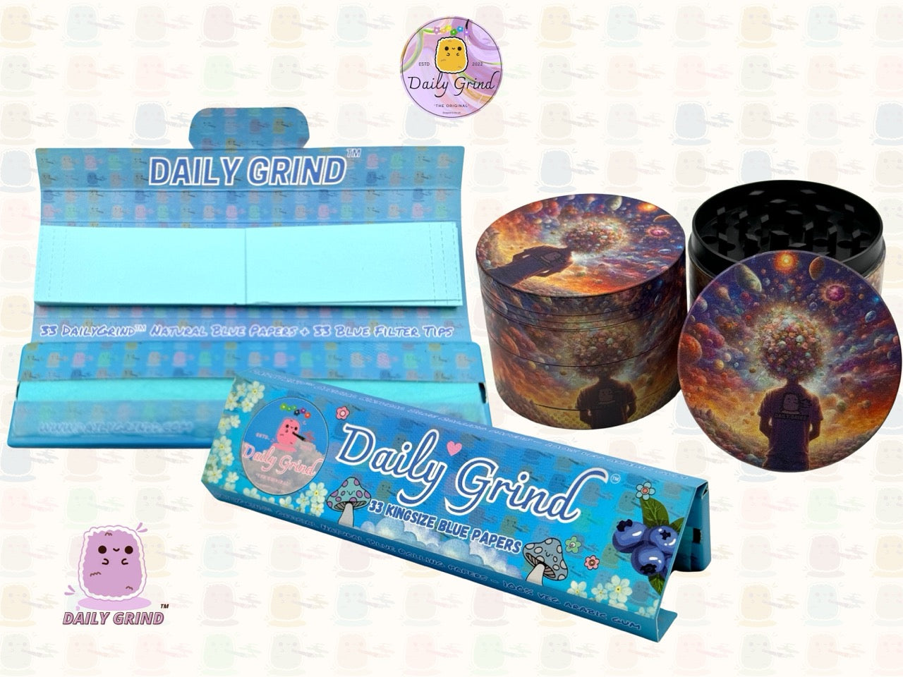 Motif Trippy coloré ondulé liquide Hallucination 50mm 4 pièces haute qualité personnalisé métal herbe broyeur cadeau 
