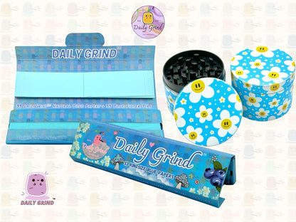 Cute Daisy Flowers Happy Design - 50mm 4-Piece High Quality Custom Metal Tobacco Herb Grinder Gift Idea