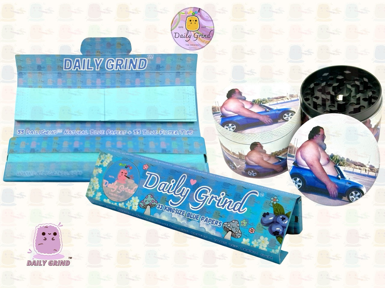 Papa Bod dans un Drop Top Mini 50mm 4 pièces de haute qualité personnalisé broyeur d'herbes en métal cadeau 