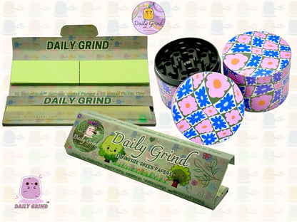 60's &amp; 70's Cute Flower Power Pink Purple Pattern - 50mm 4 Pièces Haute Qualité Custom Metal Herb Grinder Cadeau 