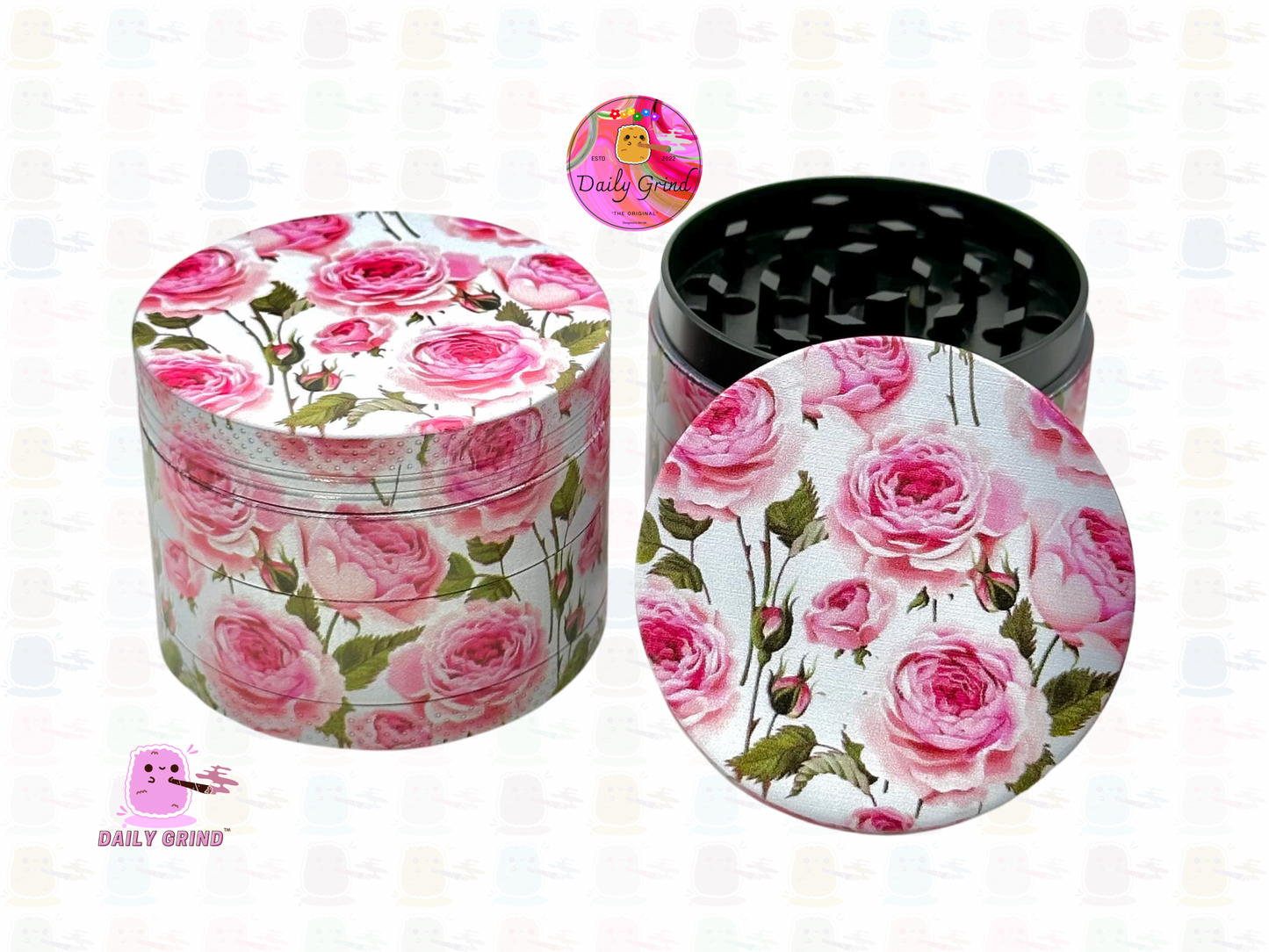 Pink Roses Cute Summer Flower Vintage - 50mm 4-Piece High Quality Custom Metal Kitchen Herb Grinder Gift Idea