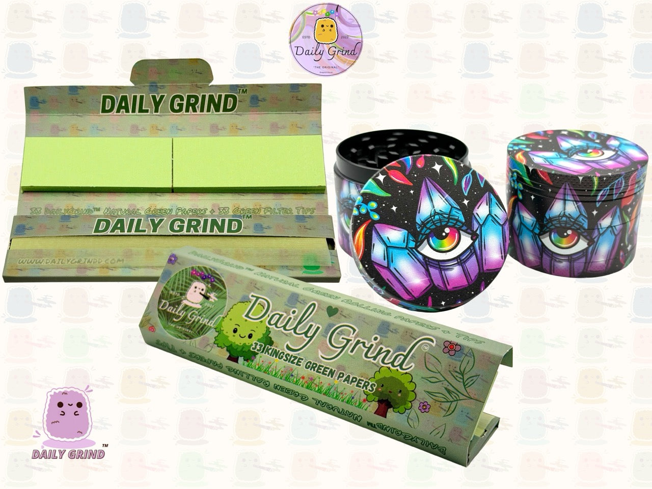 Crystal Eye Colourful - 50mm 4-Piece High Quality Custom Metal Tobacco Herb Grinder Gift Idea