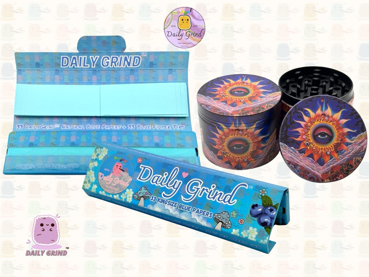 Motif Trippy coloré ondulé liquide Hallucination 50mm 4 pièces haute qualité personnalisé métal herbe broyeur cadeau 