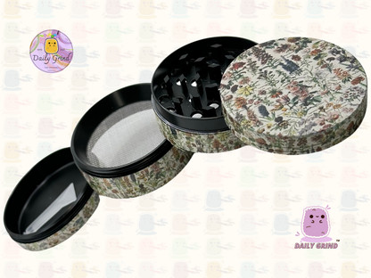 Vintage Flowers & Fauna Botanical Vintage Chart - 50mm 4-Piece High Quality Custom Metal Tobacco Herb Grinder Gift
