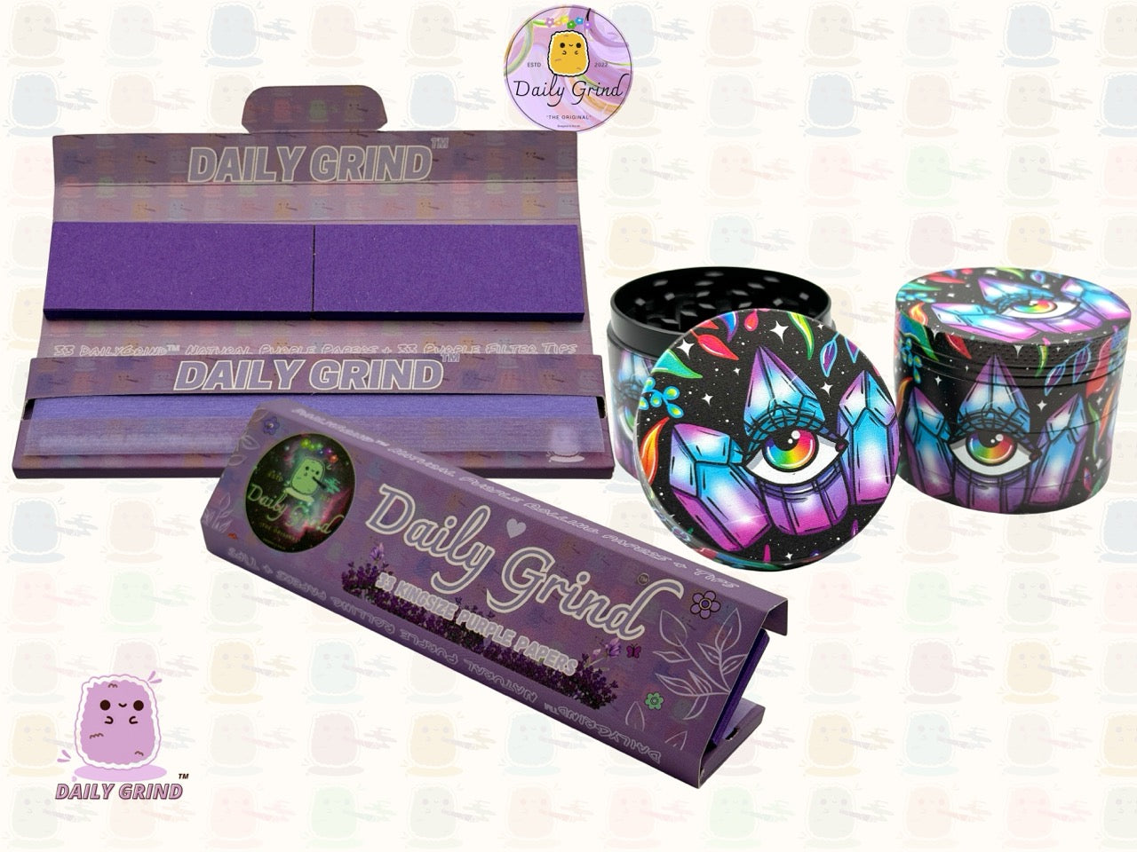 Crystal Eye Colourful - 50mm 4-Piece High Quality Custom Metal Tobacco Herb Grinder Gift Idea