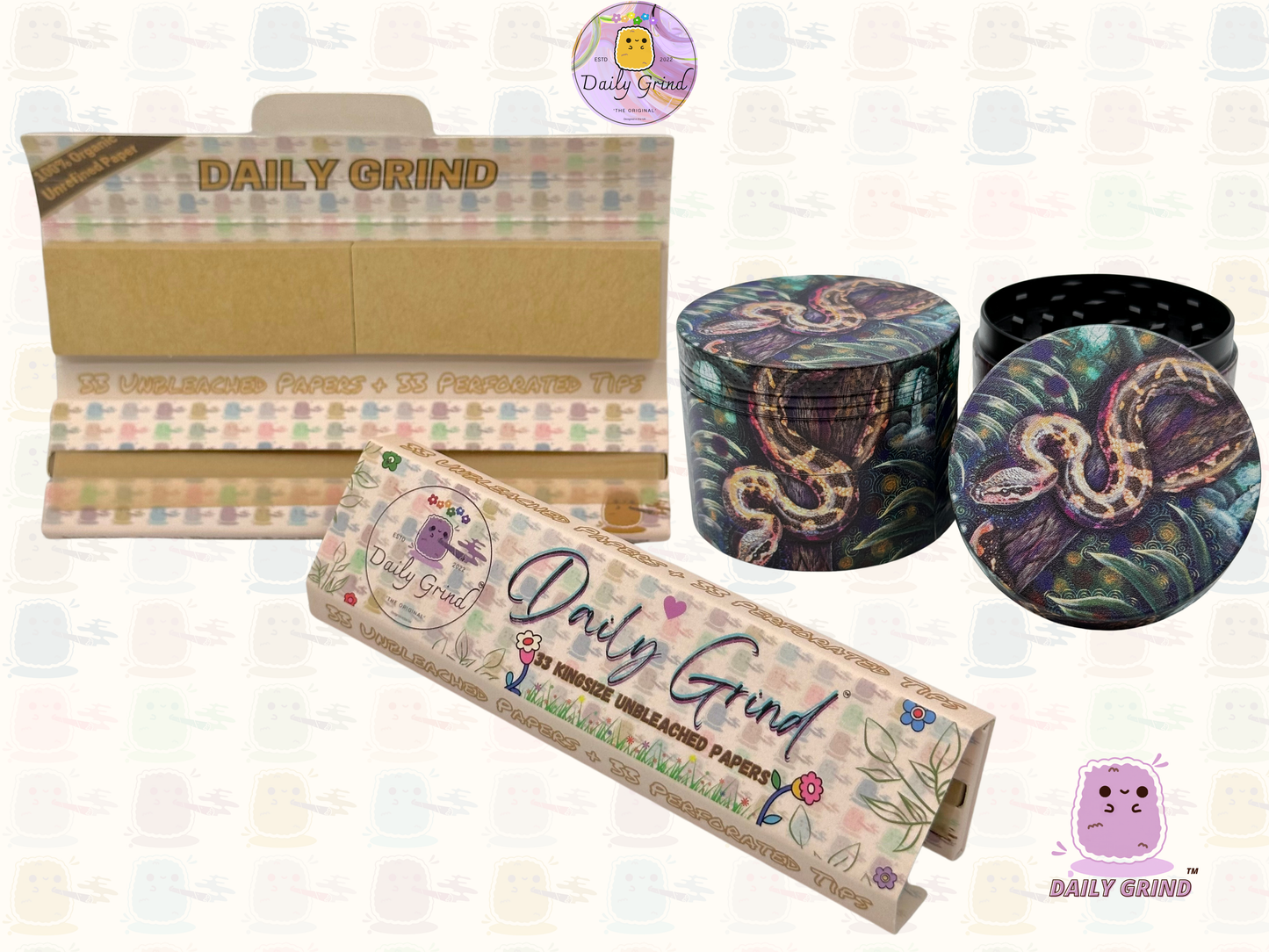 Jungle Snake Burmese Python - 50mm Premium 4-Piece Custom Metal Tobacco Herb Grinder Gift Idea