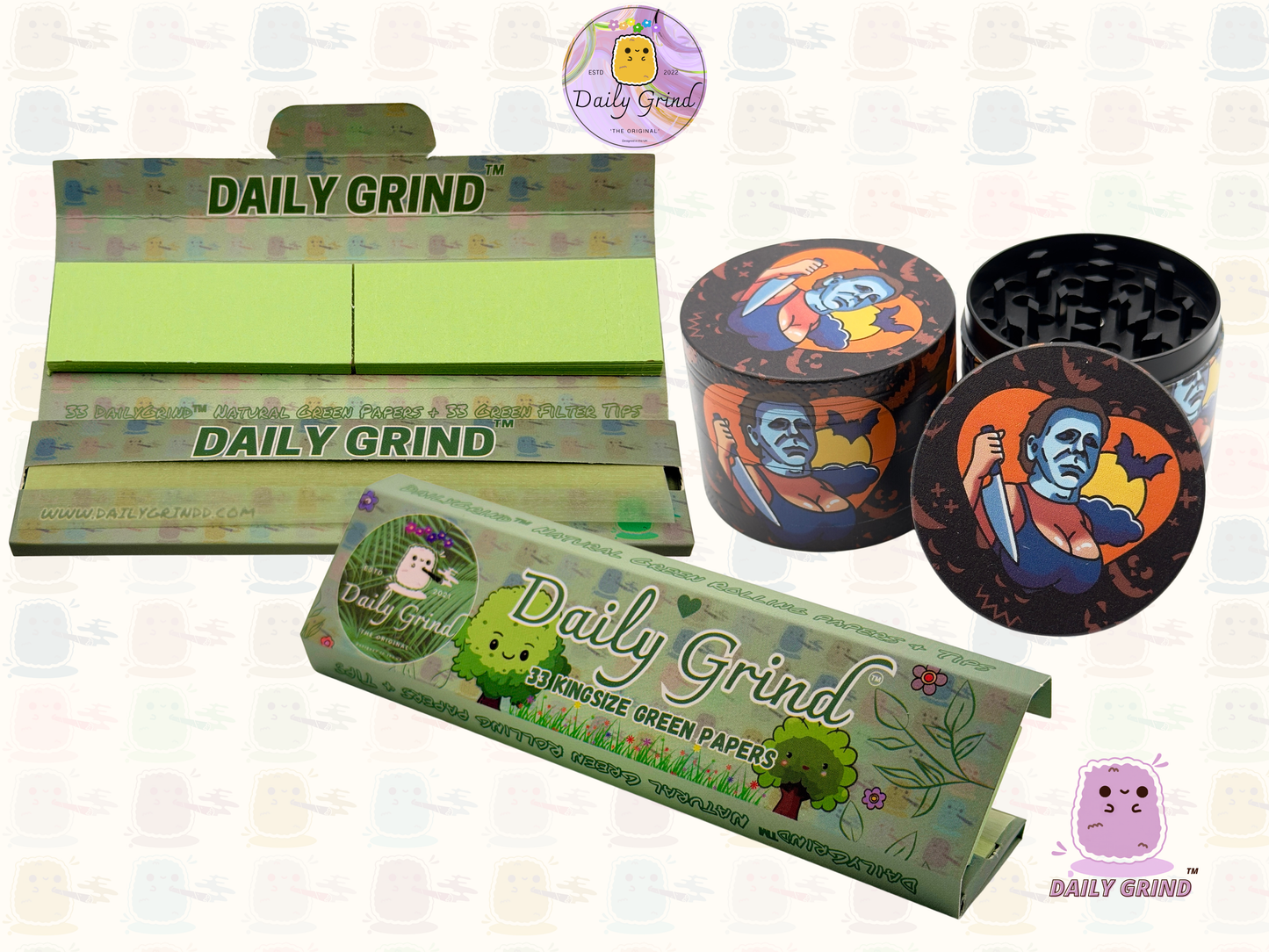 Motif Trippy coloré ondulé liquide Hallucination 50mm 4 pièces haute qualité personnalisé métal herbe broyeur cadeau 