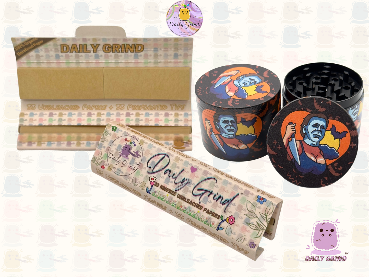 Motif Trippy coloré ondulé liquide Hallucination 50mm 4 pièces haute qualité personnalisé métal herbe broyeur cadeau 