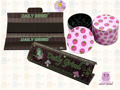 Kawaii Strawberries Cute Juicy Fruit - 50mm 4-Piece High Quality Custom Metal Tobacco Herb Grinder Gift Idea