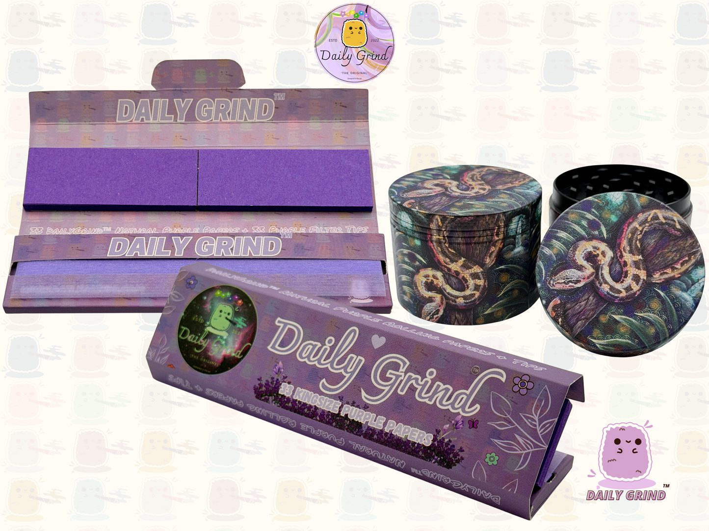 Jungle Snake Burmese Python - 50mm Premium 4-Piece Custom Metal Tobacco Herb Grinder Gift Idea