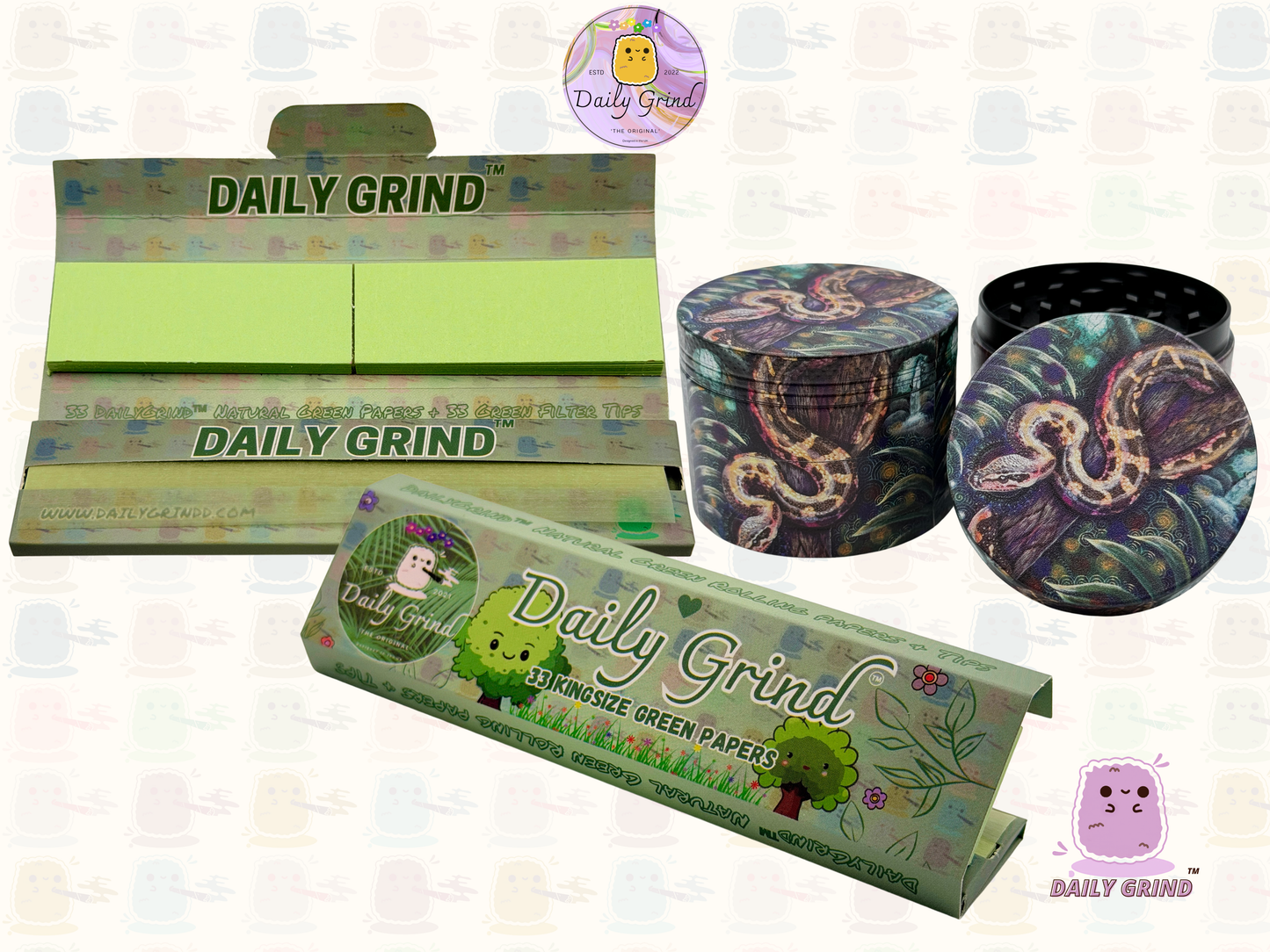 Jungle Snake Burmese Python - 50mm Premium 4-Piece Custom Metal Tobacco Herb Grinder Gift Idea