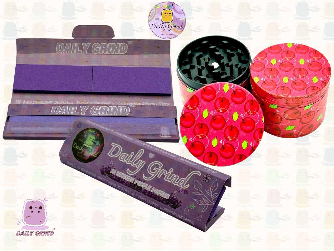 Red Apple Juicy Fruit Candy  - 50mm 4-Piece High Quality Custom Metal Tobacco Herb Grinder Gift Idea