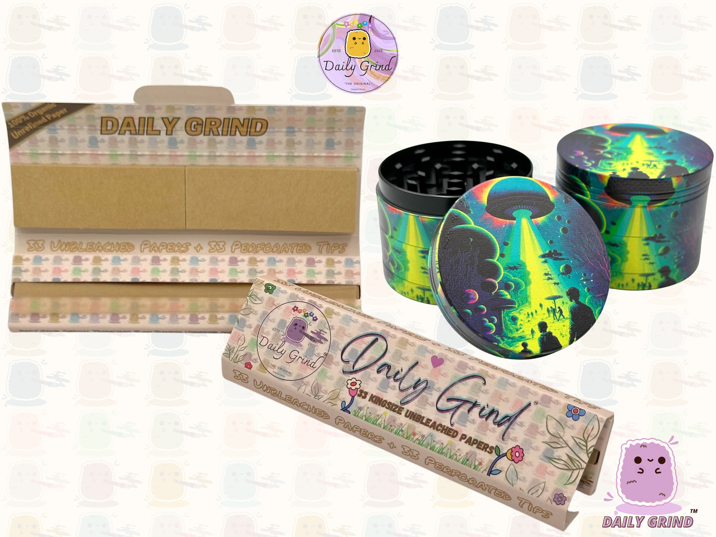 Alien Ship Abduction Spooky Apocalypse Vert 50mm 4 Pièces Haute Qualité Personnalisé Métal Herb Grinder Cadeau 
