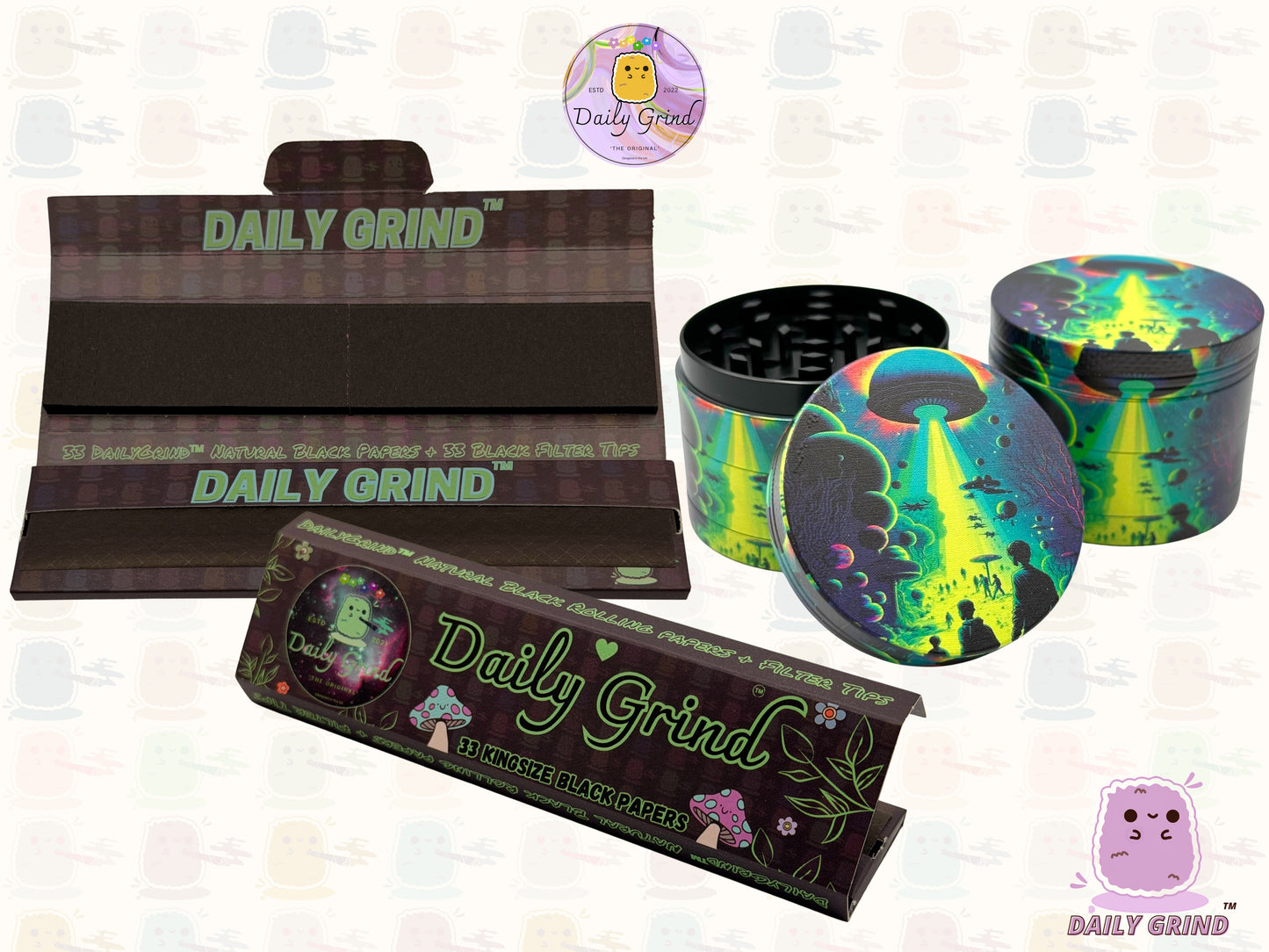 Alien Ship Abduction Spooky Apocalypse Vert 50mm 4 Pièces Haute Qualité Personnalisé Métal Herb Grinder Cadeau 