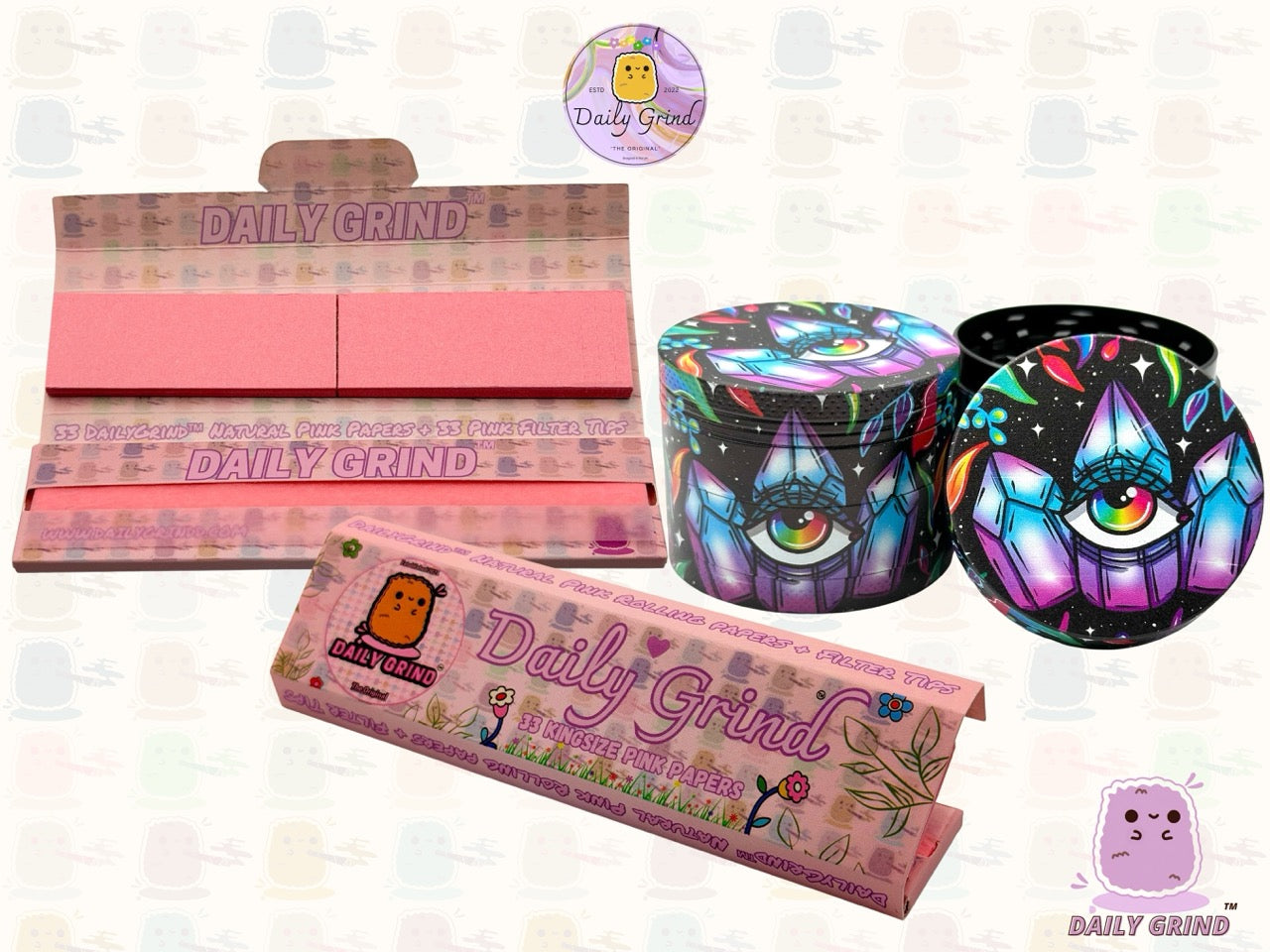 Crystal Eye Colourful - 50mm 4-Piece High Quality Custom Metal Tobacco Herb Grinder Gift Idea