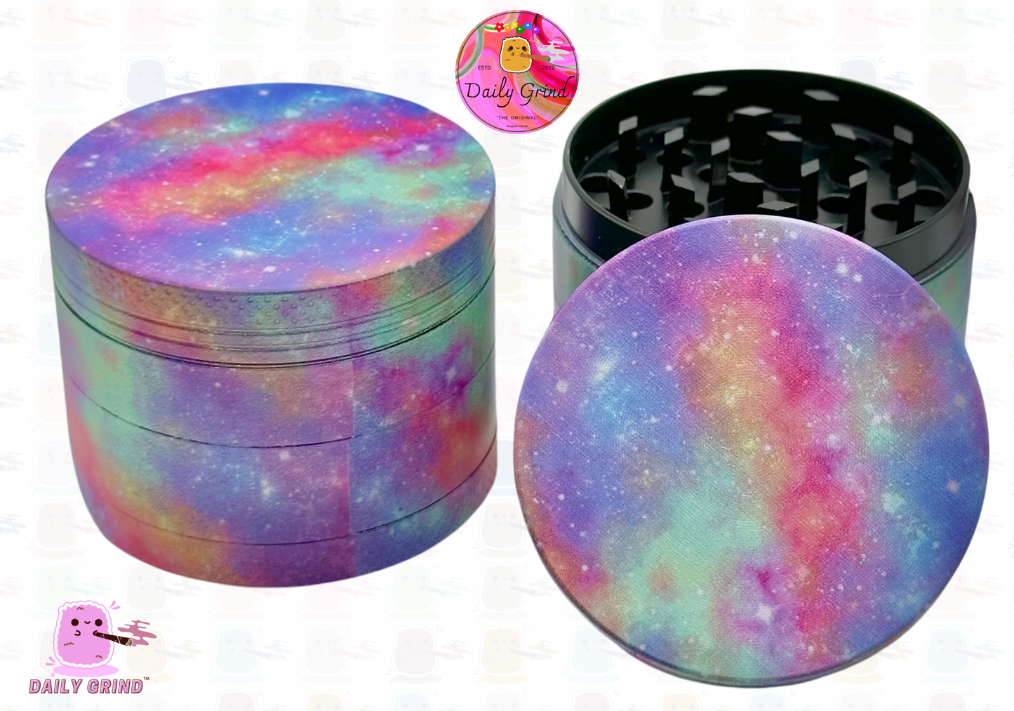 Colourful Milky Way Cute Galaxy 50mm 4-Piece High Quality Custom Metal Kitchen Herb Grinder Gift Idea