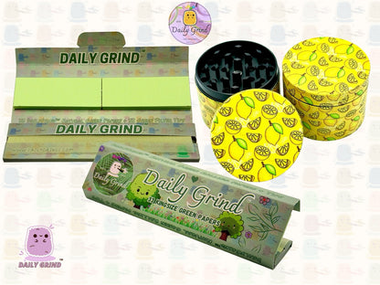 Juicy Lemon Slices Fruit Candy Yellow - 50mm 4-Piece High Quality Custom Metal Tobacco Herb Grinder Gift Idea