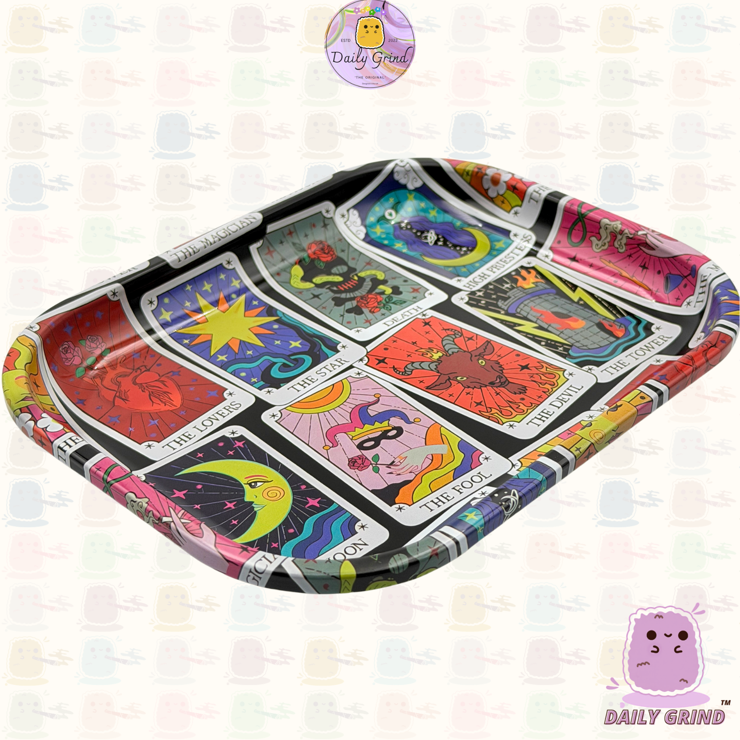 Tarot Cards Cartoon - 14x18cm Small Metal Tray Surface for Jewellery, Crystals Gift Idea