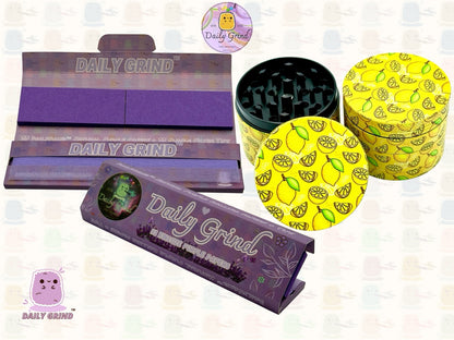 Juicy Lemon Slices Fruit Candy Yellow - 50mm 4-Piece High Quality Custom Metal Tobacco Herb Grinder Gift Idea