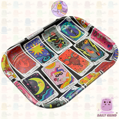 Tarot Cards Cartoon - 14x18cm Small Metal Tray Surface for Jewellery, Crystals Gift Idea