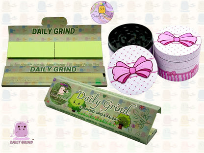 Jolie boîte avec un nœud rose – 50 mm, 4 pièces, broyeur d'herbes en métal personnalisé de haute qualité, cadeau 