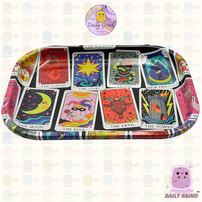 Tarot Cards Cartoon - 14x18cm Small Metal Tray Surface for Jewellery, Crystals Gift Idea