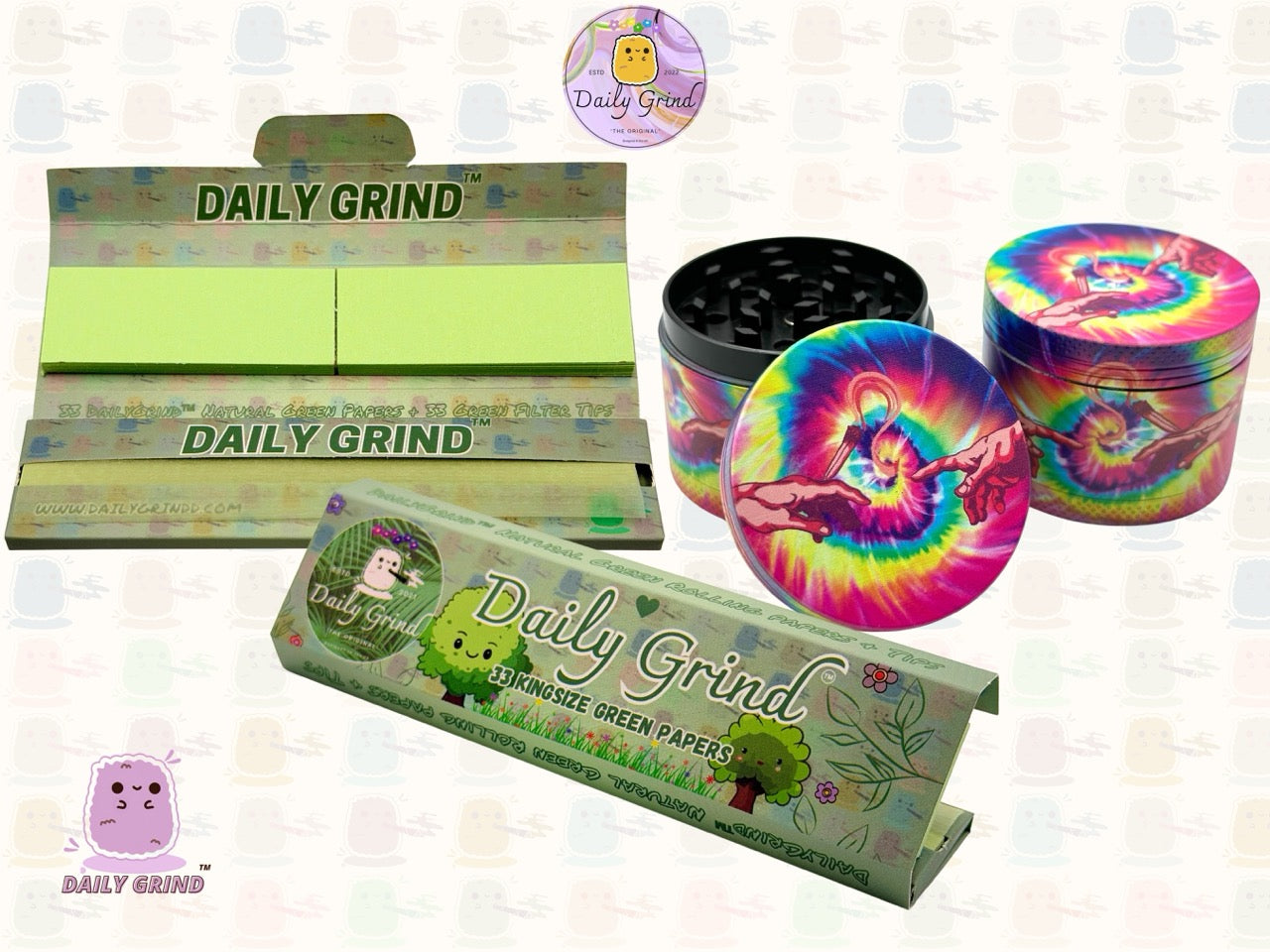 Tie Dye Michelangelo Sistine Chapel Birth of Man - 50mm 4-Piece High Quality Custom Metal Tobacco Herb Grinder Gift Idea