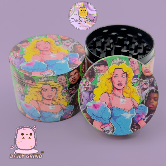 Motif Trippy coloré ondulé liquide Hallucination 50mm 4 pièces haute qualité personnalisé métal herbe broyeur cadeau 