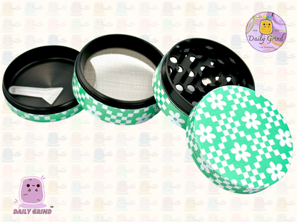 Green Flower Monogram Vintage - 50mm 4-Piece High Quality Custom Metal Tobacco Herb Grinder Gift Idea