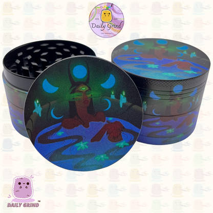 Sorcière maléfique de style méchant mignon - 50mm 4 pièces cadeau de broyeur d'herbes en métal personnalisé de haute qualité 