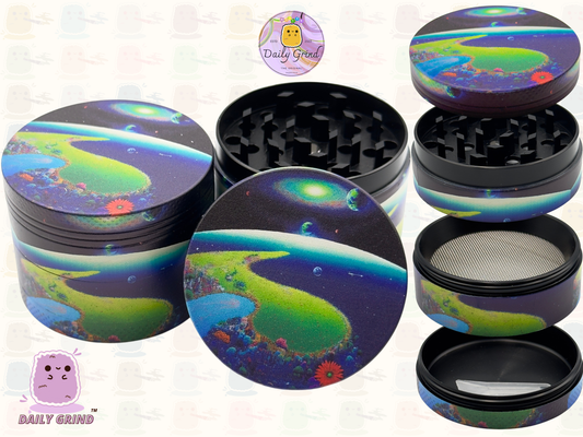 Earth Paradise Cute - 50mm Premium 4-Piece Custom Metal Tobacco Herb Grinder Gift Idea