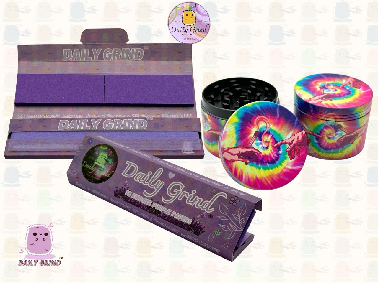 Tie Dye Michelangelo Sistine Chapel Birth of Man - 50mm 4-Piece High Quality Custom Metal Tobacco Herb Grinder Gift Idea