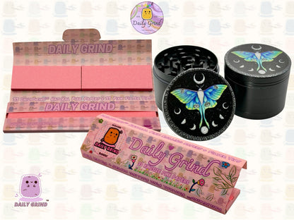 Beau papillon + cycles de lune lunaire Beau papillon nature spirituelle - 50mm 4 pièces de haute qualité personnalisé métal herbe broyeur cadeau 