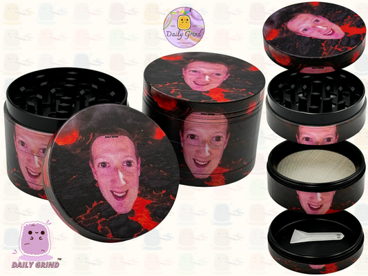 Mark Face Funny - 50mm Premium 4-Piece Custom Metal Tobacco Herb Grinder Gift Idea