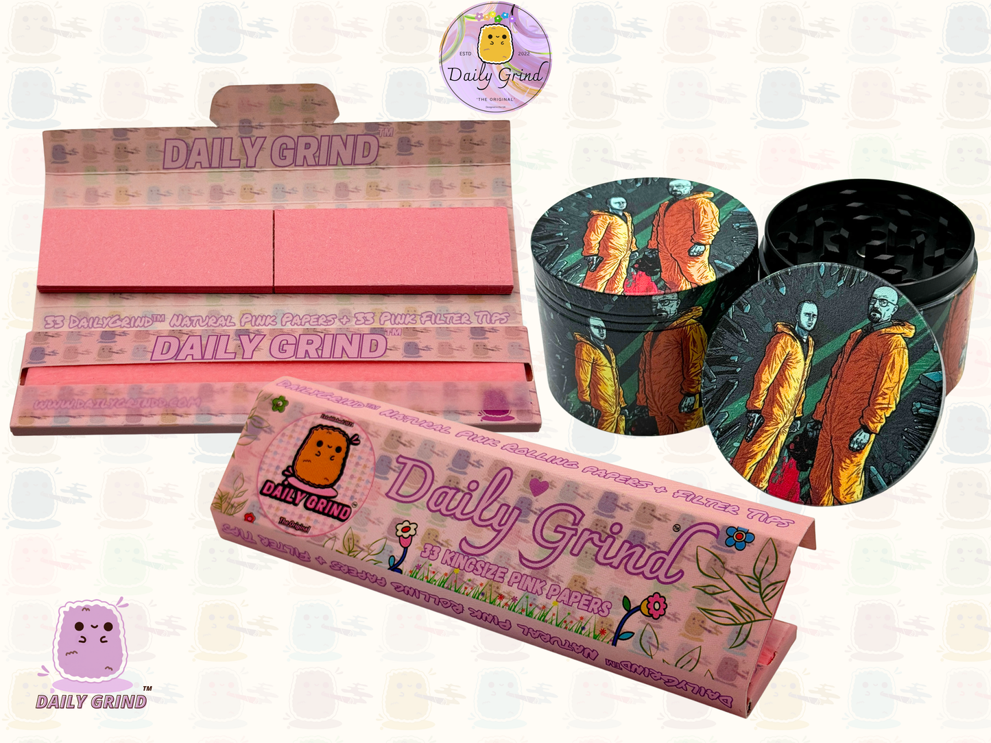 Motif Trippy coloré ondulé liquide Hallucination 50mm 4 pièces haute qualité personnalisé métal herbe broyeur cadeau 