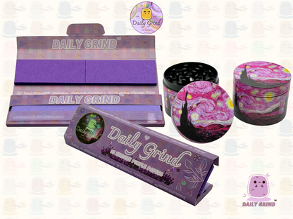 Pink Starry Night Classic Masterpiece Parody - 50mm 4-Piece High Quality Metal Tobacco Herb Grinder Gift Idea
