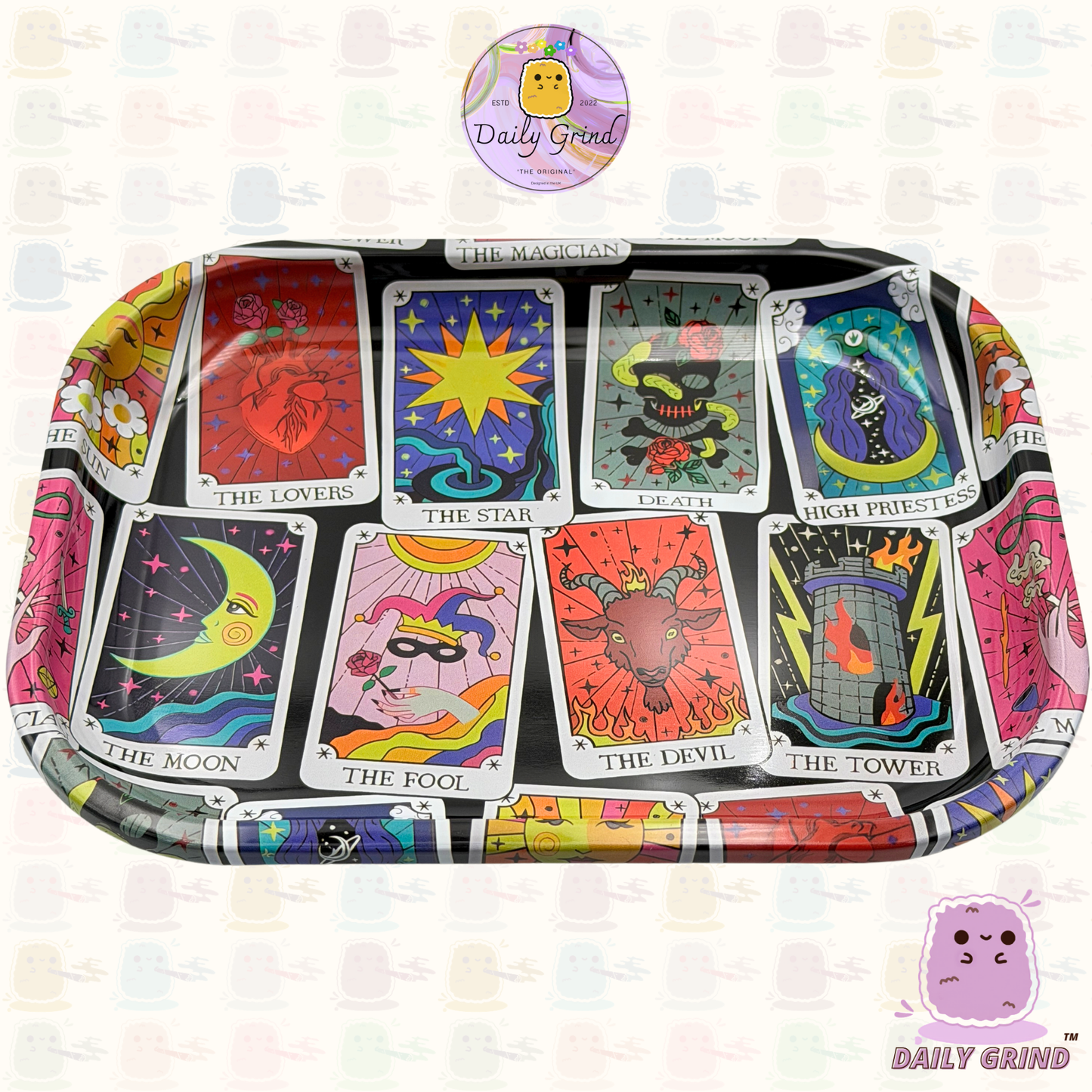 Tarot Cards Cartoon - 14x18cm Small Metal Tray Surface for Jewellery, Crystals Gift Idea