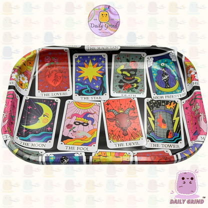 Tarot Cards Cartoon - 14x18cm Small Metal Tray Surface for Jewellery, Crystals Gift Idea