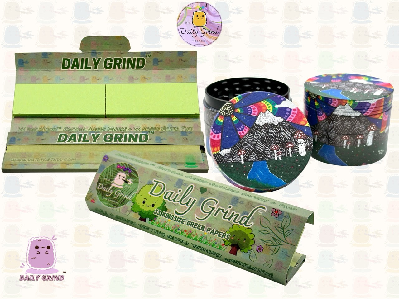 Mount Fuji Cute Anime Cartoon Kawaii - 50mm 4-Piece High Quality Custom Metal Tobacco Herb Grinder Gift Idea