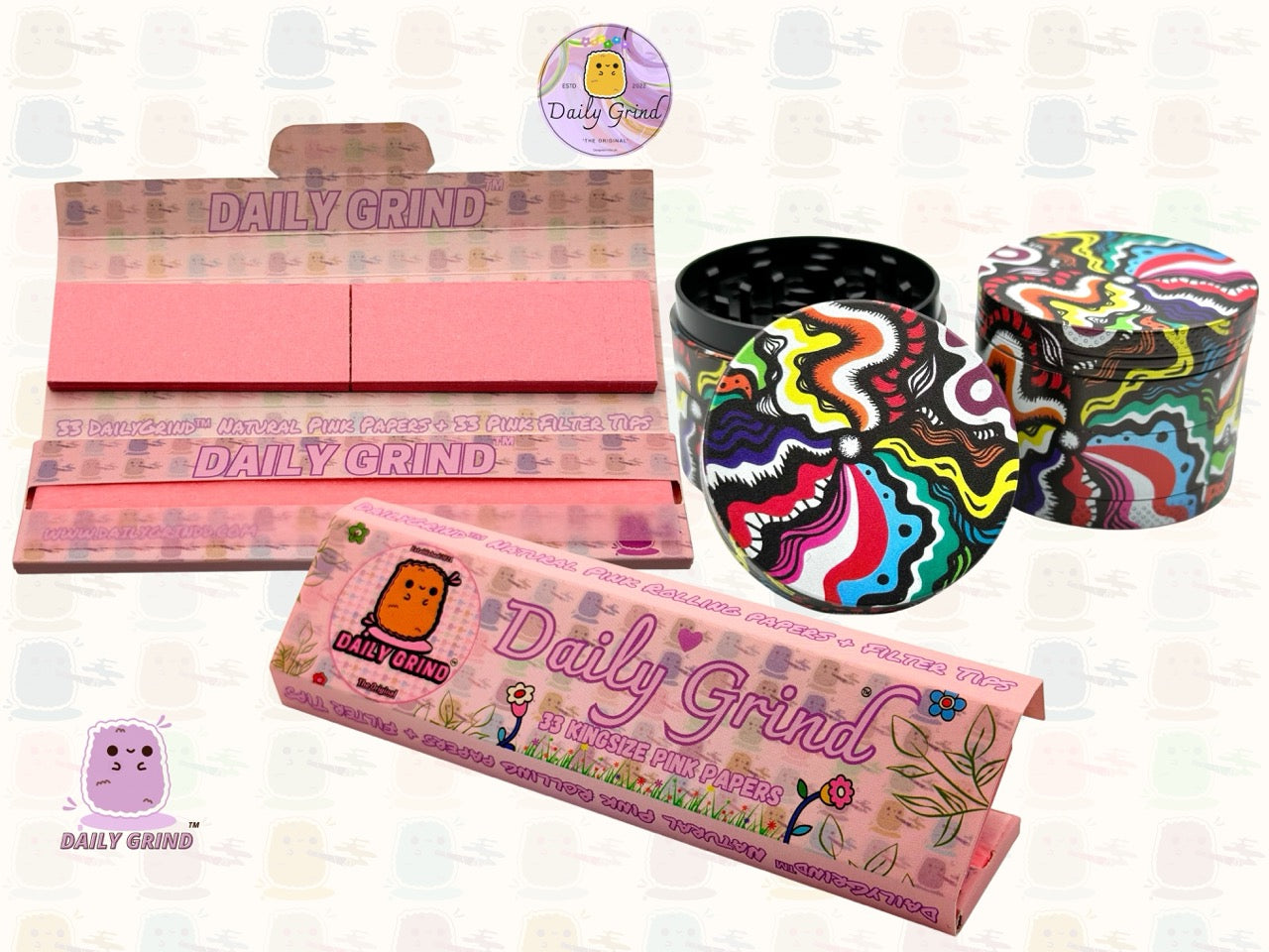 Motif Trippy coloré ondulé liquide Hallucination 50mm 4 pièces haute qualité personnalisé métal herbe broyeur cadeau 