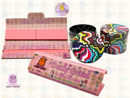 Motif Trippy coloré ondulé liquide Hallucination 50mm 4 pièces haute qualité personnalisé métal herbe broyeur cadeau 