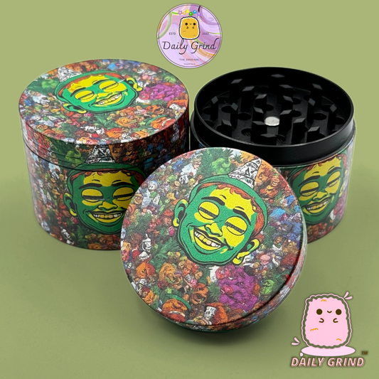 Motif Trippy coloré ondulé liquide Hallucination 50mm 4 pièces haute qualité personnalisé métal herbe broyeur cadeau 