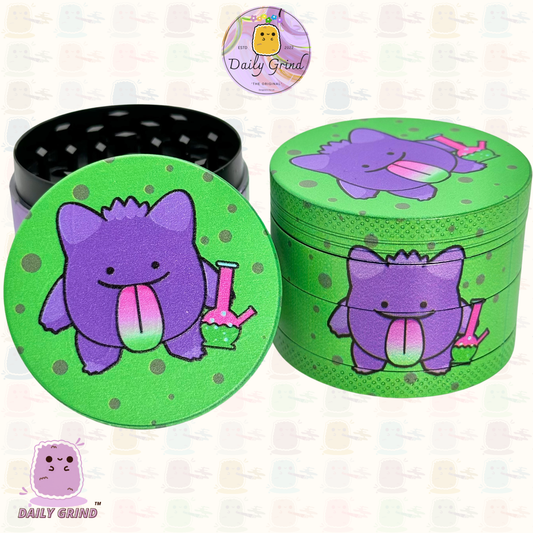 Mignon monstre vert meilleur ami - 50mm 4 pièces de haute qualité personnalisé en métal broyeur d'herbes cadeau 